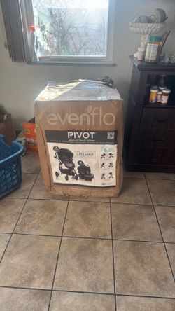 Evenflo Pivot Modular Travel System with LiteMax Infant Car Seat with Anti-Rebound Bar