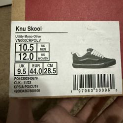 Knu Skool Vans Olive Colorway