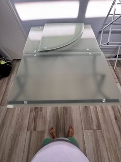 Frosted glass corner desk