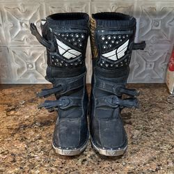 Fly Racing Maverick MX Motocross Motorcycle ATV Boots Kids Size 3 Black & Brown
