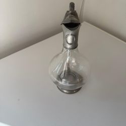 Vtg Wit & Wine Pewter Glass made In France Wine Decanter OBO
