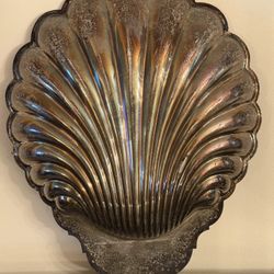 2 Metal Decorative Pieces Shell Bowl Sculpture Estate Clearance