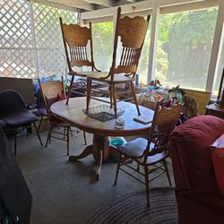 Wood Table And 4 Chairs