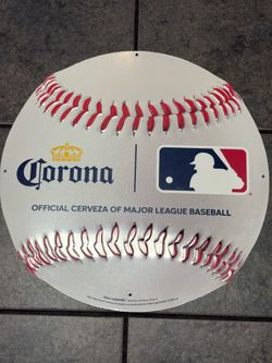 Corona Beer Baseball Metal Sign