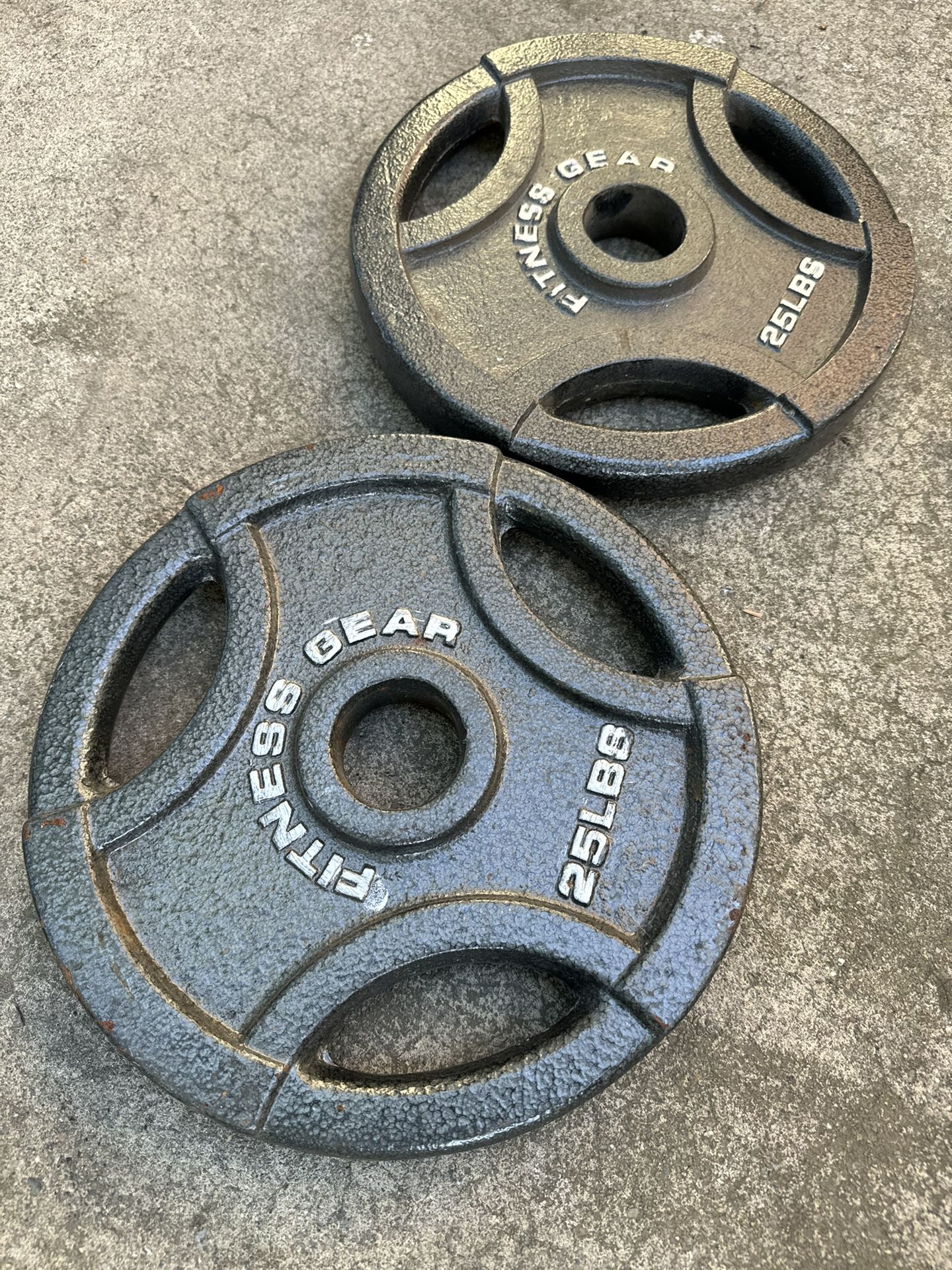 Pair Of 25 Pound Fitness Gear Olympic Weights
