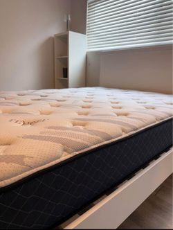 Queen Bed Frame + Mattress - Living Spaces - Like New