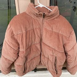 American Eagle Corduroy Puffy Pink Jacket