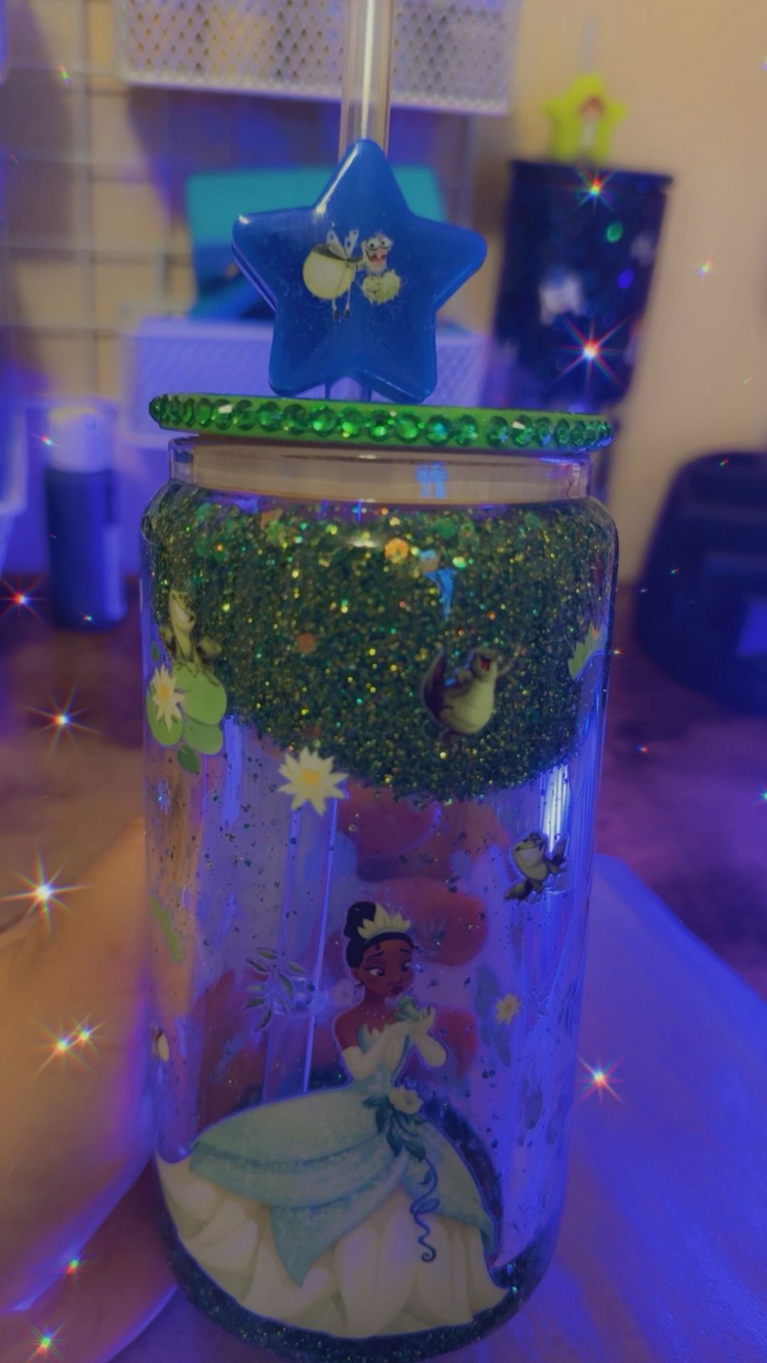 16oz Glasss Snow globe Cups