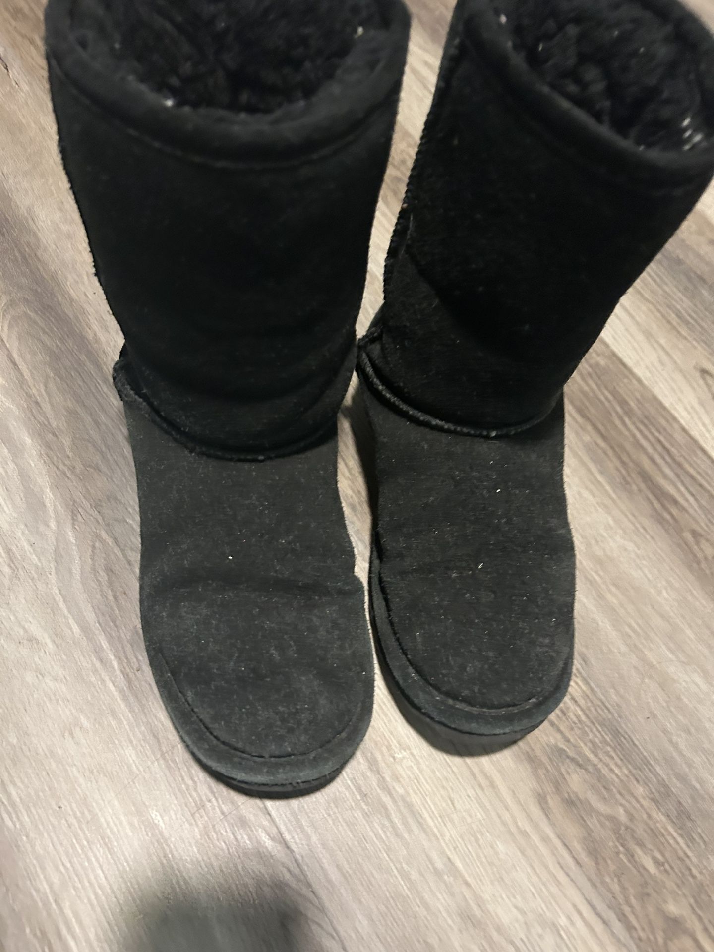 Ladies Black Suede Boots Size 8