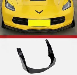 Front Side Winglet Extensions For 2014-2019 Corvette C7 Z06 Stage 3 Gloss Black
