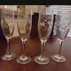 Set Of Four 2013 Glass Flutes