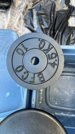 Vintage Iron Plates (& Curl Bar)