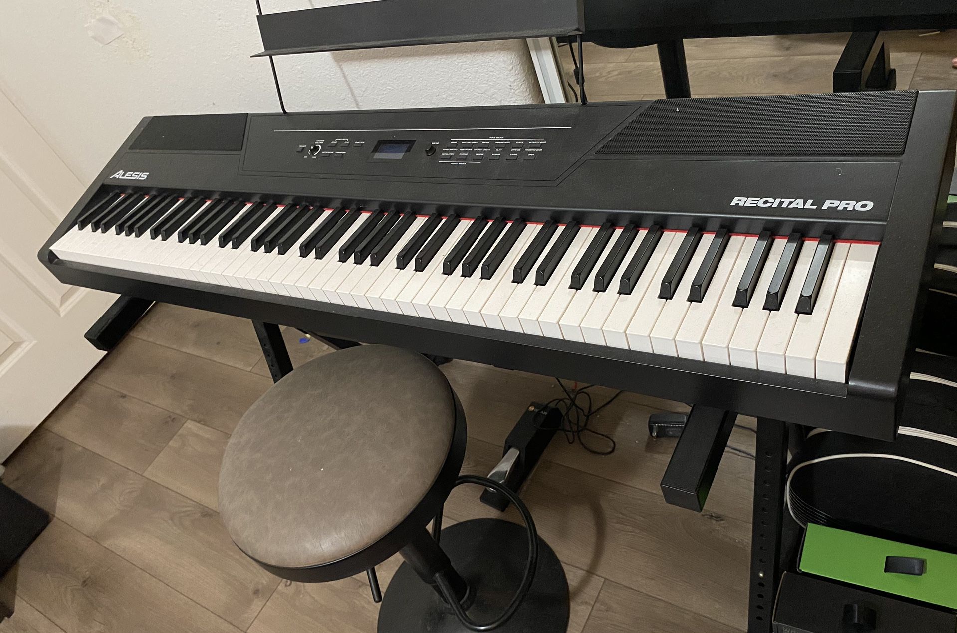 Alesis Recital Pro - 88 Key Piano Keyboard with sustain pedal, Stand And Stool
