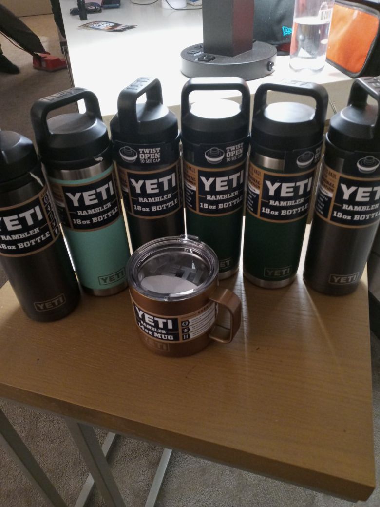 Lot of 6 Yeti Ramblers 18oz and 1 cup 12 oZ