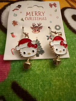 Hello kitty Christmas earrings