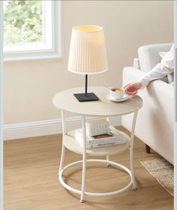Side Table, Coffee Table, Round Table, Sofa Table, 2 Shelves, Living Room
