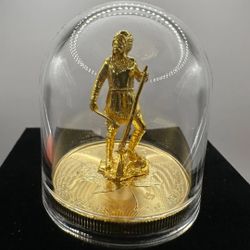 2025 Canada Maple .9999 Fine Silver 1oz Indian Head Gold Gilded Coin part of The Land of a Thousand Lake series.

