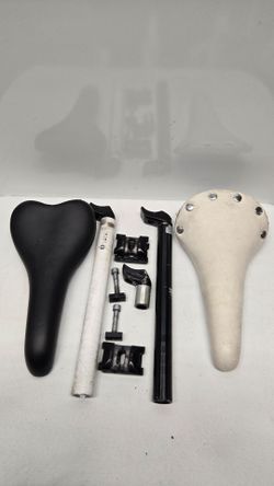 Velo Bicycle Saddle/Seat Set of 2 Black & White Synthetic Saddles