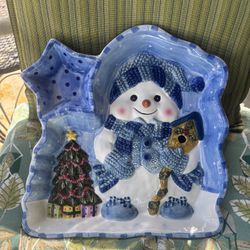 Snowman Platter (Ceramic)