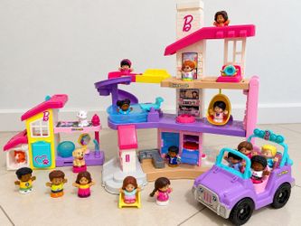 Fisher-Price Little People Barbie DreamHouse, SUV & Pet Care Playset Bundle