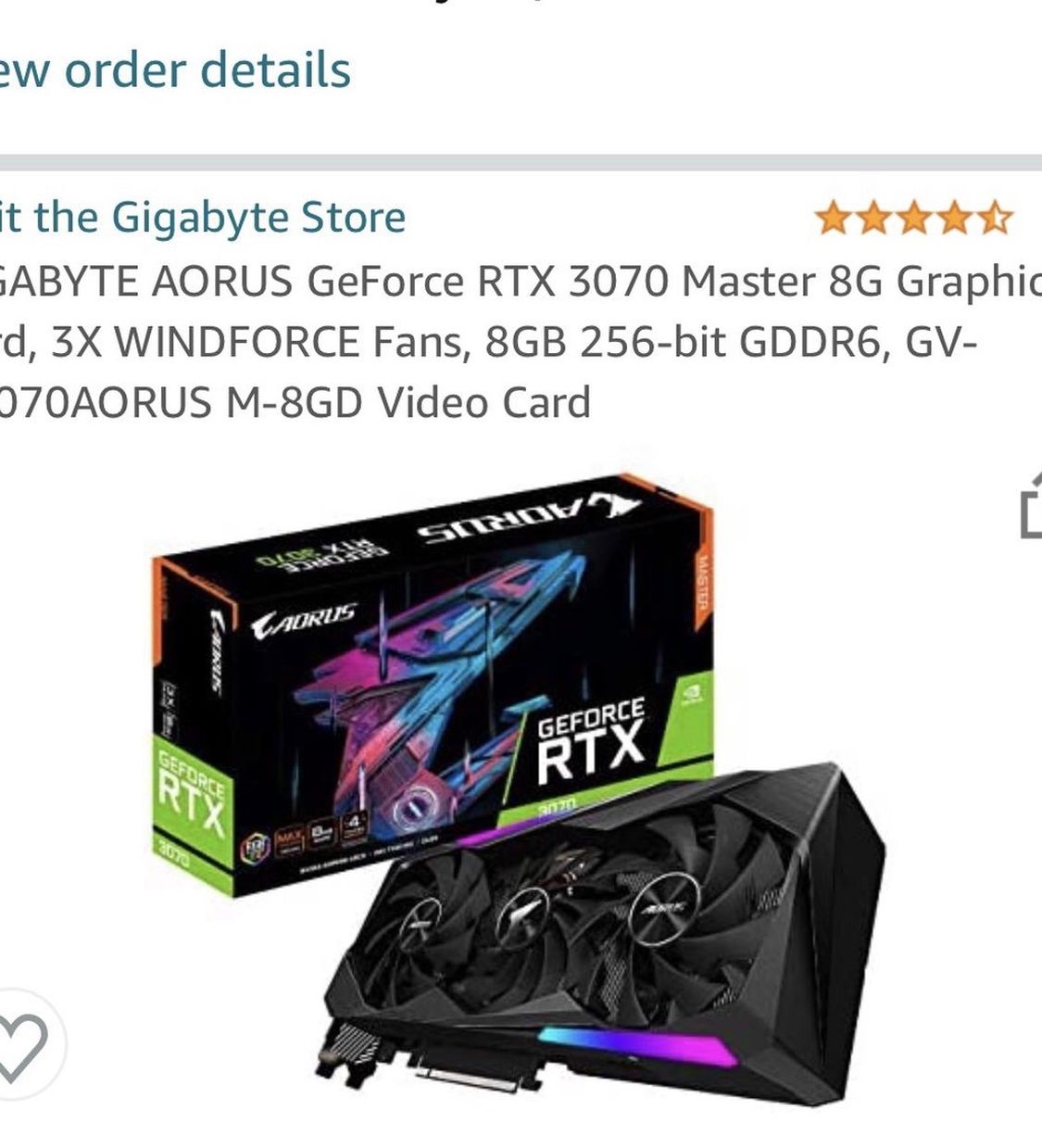 Gigabyte 3070 Arous (sold)