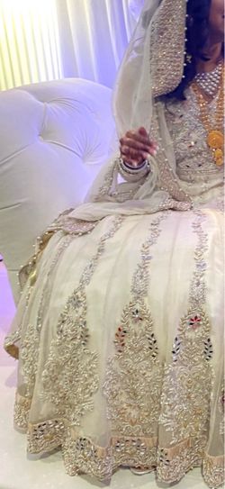 Bridal Dress – Ivory white & Gold