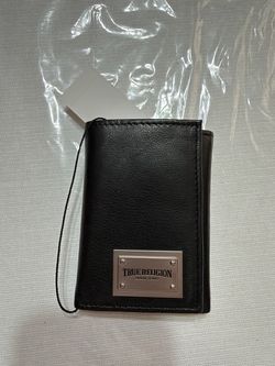 True Religion Brand Jeans Black Leather Trifold Wallet