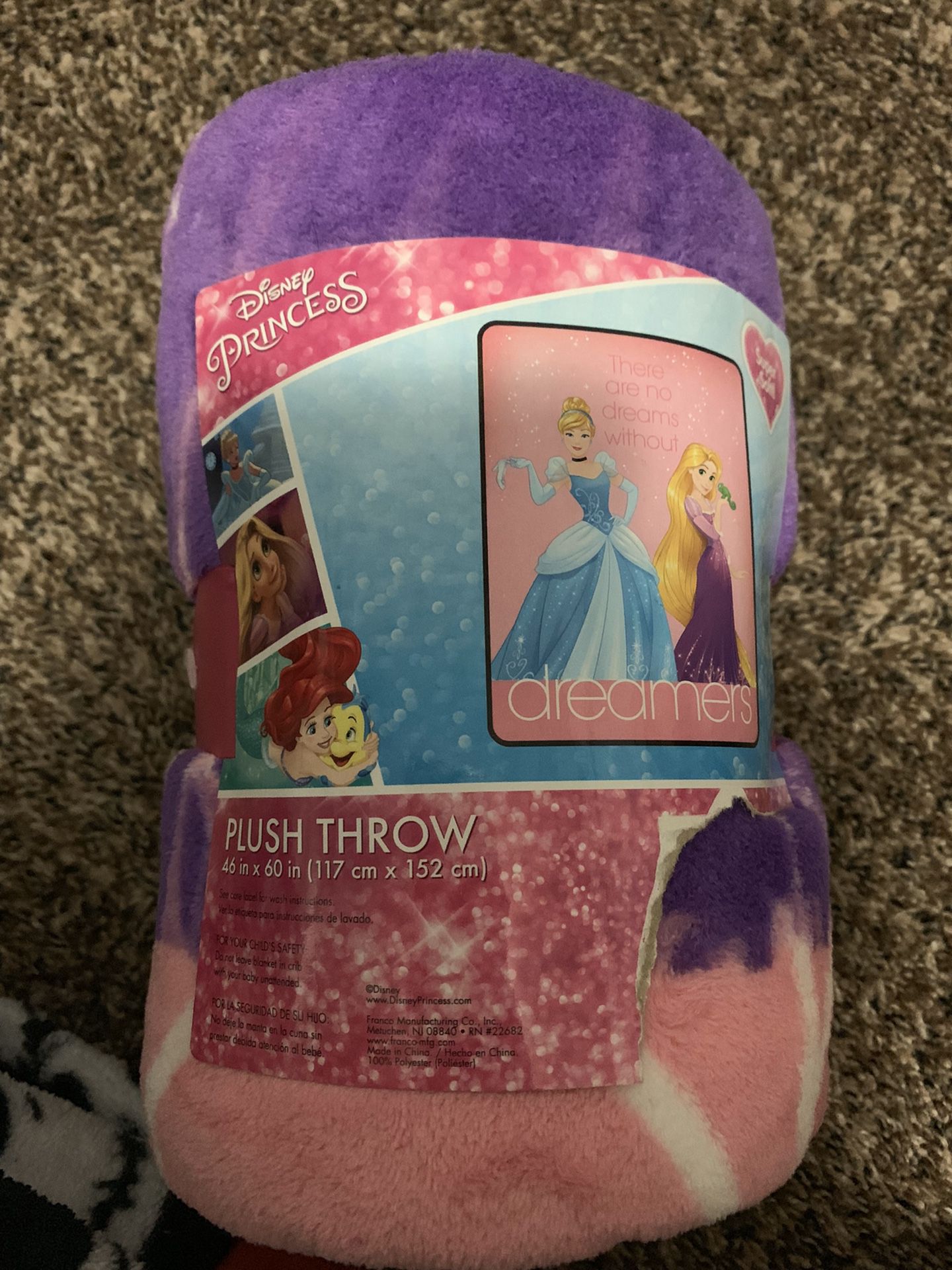Disney Cinderella and Rapunzel throw blanket