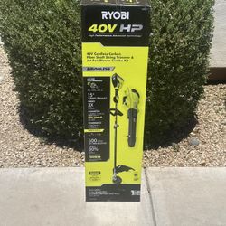 Ryobi 40V HP Brushless Cordless Leaf Blower and Weed Eater RY40960