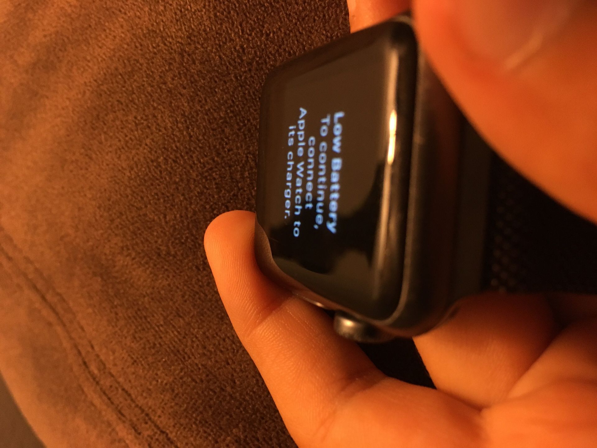 Apple Watch used few scratches(barley) noticeable works perfectly w/ charger and two metal bands