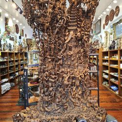 Monumental 8ft Hand-Carved Balinese Sculpture – Tree of Life