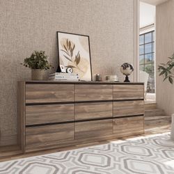 New Luxury Modern 70.87” Dresser With 9 Drawers, Large Modern Chest Of Drawers With Deep Drawers New in box MH1013 * Spacious Surface Area: The gener
