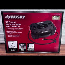 Husky 120V LED Light Compressor Inflator with Auto Shutoff H120N