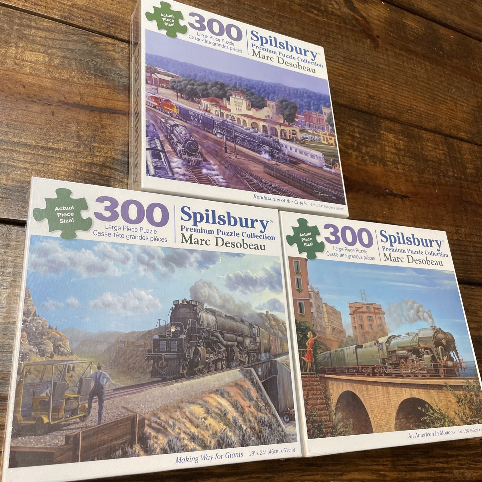 Set Of 3 300 Piece Puzzle Trains. Sealed New