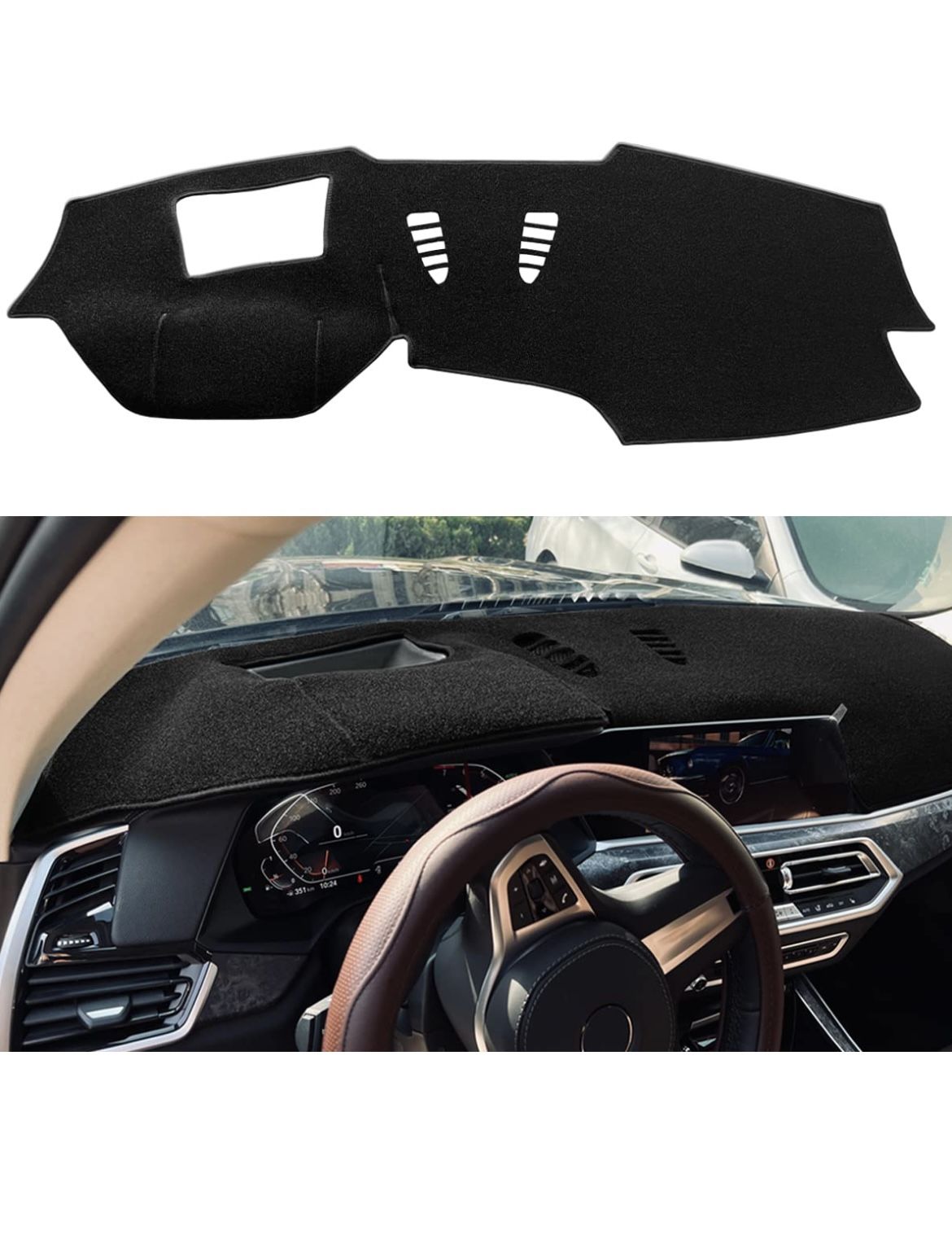 Fcovergurus Dash Cover Mat Custom Fit for BMW X5 X5M 2019-2023, X6 X6M 2020-2023,X7 2019-2022 w/Cutout for HUD w/o Speaker, Dashboard Cover Pad Carpet