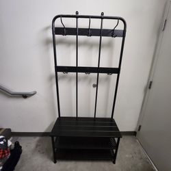 IKEA
Coat rack with shoe storage bench