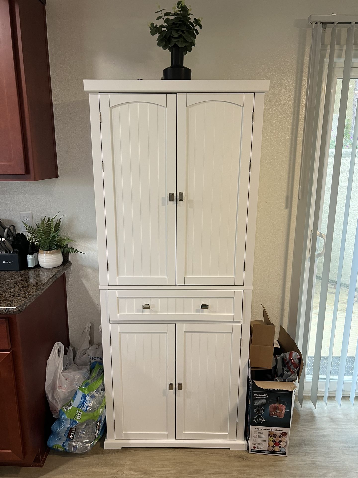 White Kitchen Pantry Storage Cabinet