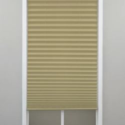 34 x 64 Light filtering pleated shades in camel - NEW