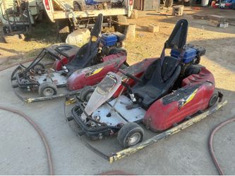 Two indoor racing go kart cart