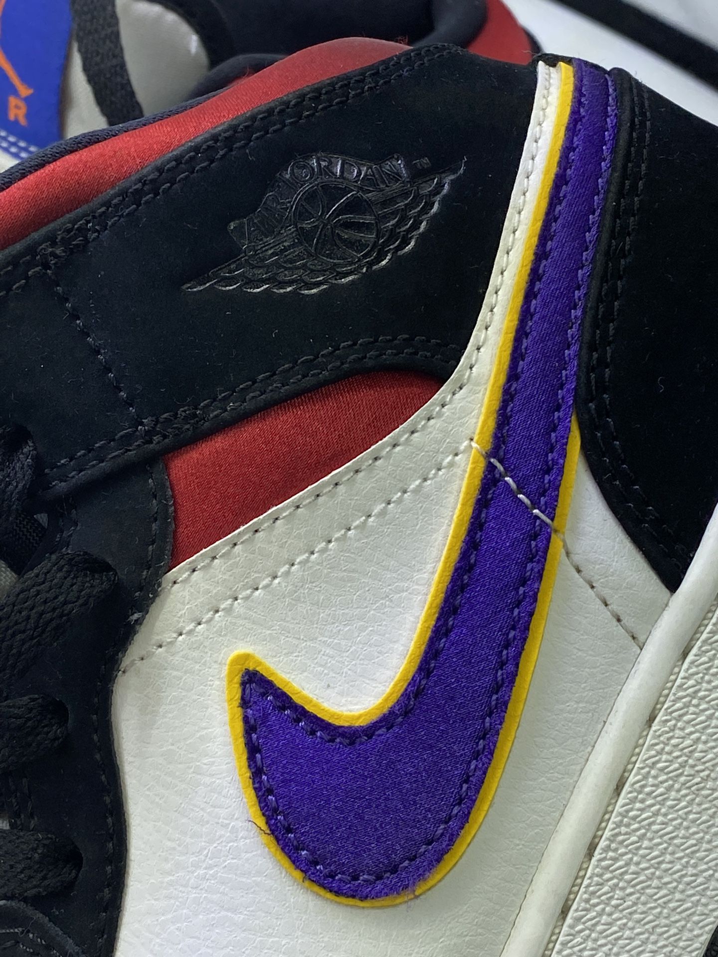Nike Air Jordan 1 Mid Lakers Top 3 Satin Purple Swish 5.5 BQ6931 005 for Sale in Bellevue WA OfferUp