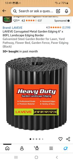 LAVEVE Corrugated Metal Garden Edging 6" x 30Ft