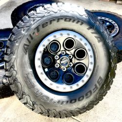New 2026 17” Ford Raptor 37 OEM Wheels and 37” BF Goodrich KO2s 100% Tread