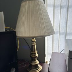 Desk / Side Table Gold Lamp with Shade