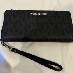 Michael Kors Black MK Wristlet Wallet 