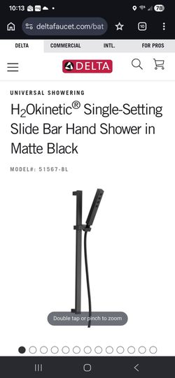 Delta Single-Setting Slide Bar Hand Shower in Matte Black