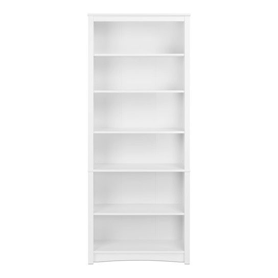 Prepac Home Office 6-Shelf Standard Bookcase, 31.5 in. W x 77 in. H x 13 in. D, White