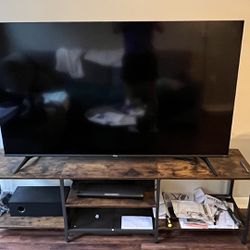 70” LED 4K Smart Fire TV + Stand w Power Outlets & Shelves