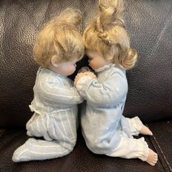 Praying Siblings Porcelain Doll Set
