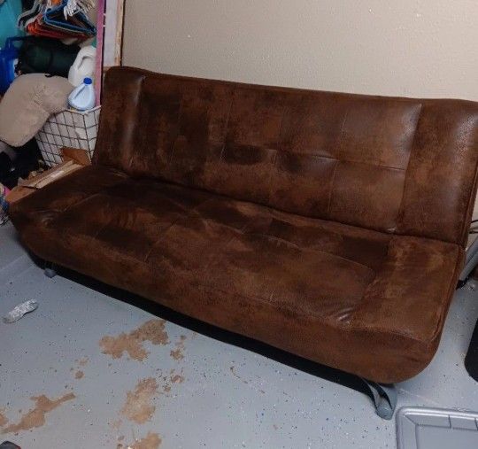 Dark Brown Microfiber Futon
