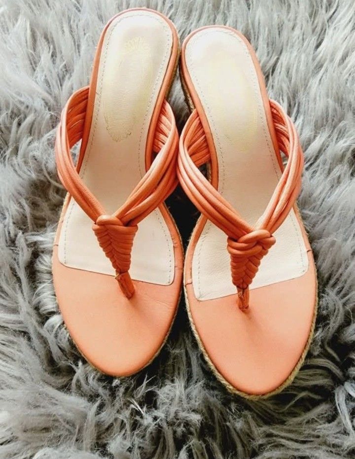 Elie Tahari Shoes Espadrille Wedge Orange New 36 Euro 6 Us